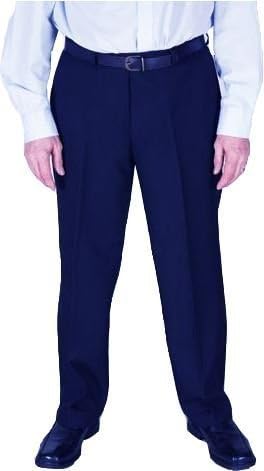 Dura Press Mens Poly Viscose Formal Trousers in Navy in 46W x 29L