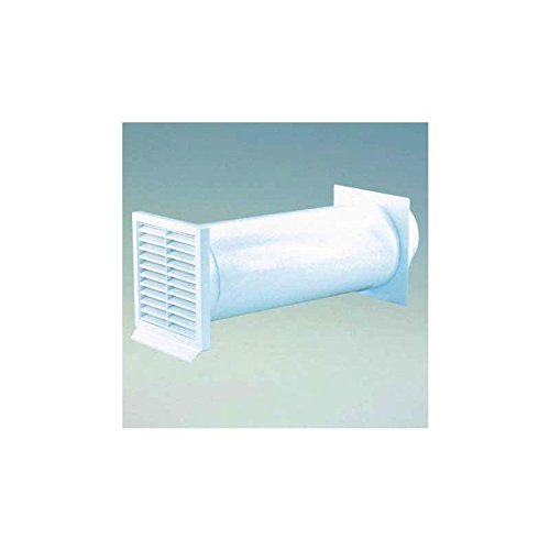 Mauerkasten rund Einbaudurchmesser 130mm. Geeignet für Wandstärken bis 450mm. Innenliegende, schaumstoffgefederte Rückstauklappe-weiss-125 er SYSTEM - 2