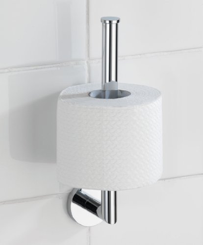 WENKO 17957100 Power-Loc WC-Ersatzrollenhalter Revello – Befestigen ohne bohren, Messing, 8 x 29 x 10 cm, Chrom - 3