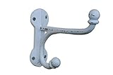 massiv, robust und dekorativ RiloStore Garderobenhaken Weiss Gusseisen Doppelhaken Eisen Wandhaken 15x10x4cm Kleiderhaken Shabby Chic Vintage Nostalgie Gartengeräte Garten Outdoor Haken Eisenhaken Metallhaken Gaderobenhaken