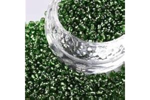 Handicraft Emporium Glass Seed Beads | Lined | 2mm | Green | 50g