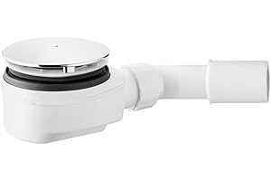Schläfer 4397005 | Duschwanne Siphon Ablauf für inspizierbare Siphon Duschwanne, für Duschloch Durchmesser 90 mm, Chrom Abdeckkappe Ablaufschlauch Durchmesser 40/50 mm