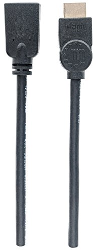 Manhattan 354363 High Speed Verlängerungskabel mit Ethernet-Kanal (HDMI-Stecker auf HDMI-Buchse Porterweiterung 4K HEC ARC 3D), 1m schwarz - 4