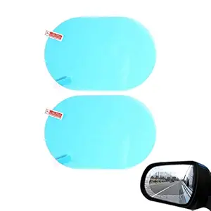 CS GLARE HD Anti-Water, Anti-Mist, Anti-Fog, Waterproof Oblong Rearview Side Mirror Protective Film for Cars, Trucks - 2 Pieces