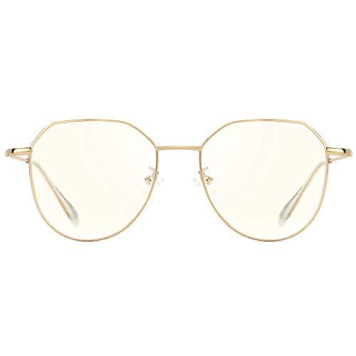 TIJN Damen Herren Metall Computer Brillen Anti Blaulichtfilter Brille Hoher Schutz Gaming Brillen für PC Handy und Fernseher