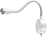 Lunartec LED-Bett- & Lese-Leuchte mit Schwanenhals, Wandmontage, 3 W, kaltweiß - 3
