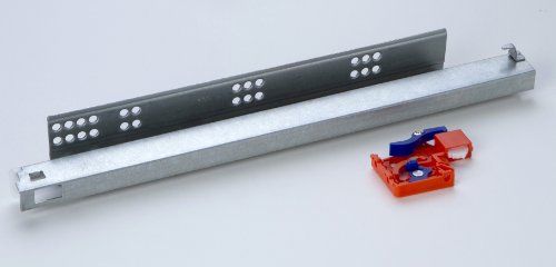 Preisvergleich Produktbild 1 Paar Rollschubführung Schubladenführung Schubladenauszug Vollauszug, Metall verzinkt, Belastbarkeit 25kg mit Dämpfung und Selbsteinzug, Länge 450mm, verdeckte Montage