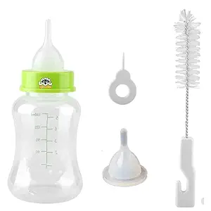 BLACK DOG Milk Feeding Bottle Nursing Kit Set for Puppy, Puppies, Cats, Dog, Kitten, Rabbit- Colour May Vary (150 ML)