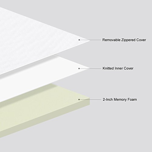 LANGRIA Matratzenauflage Topper 2 Zoll/5cm Memory Schaum Matratzenschoner mit Atmungsaktiven und Abnehmbaren Bezug Weiß (135x190cm) - 2