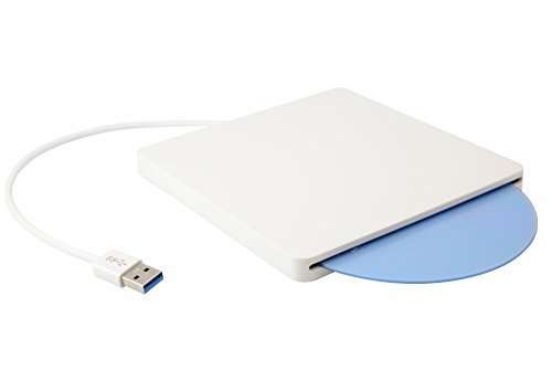 Firstcom externes USB 3.0 Slot-In Gehäuse/Case für Slim 12.7mm & Ultraslim 9.5mm SATA Blu-Ray/DVD/CD Laufwerk weiß (kein Laufwerk enthalten)
