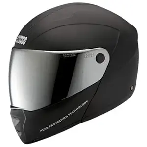 Studds Ninja Elite Full Face Helmet with mirror visor with Carbon Center Strip (Black, XL)