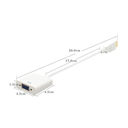 ELUTENG HDMI auf VGA Adapter Kabel HDMI to VGA Converter 1080P HDMI VGA Adapter Kabel für Windows-Computer in Weiß - 7