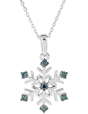 Diamond Line Damen - Halskette 375er Gold 7 Diamanten ca. 0,10 ct., weißgold