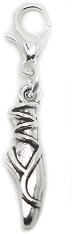 Ballet Gymnast Gymnastics Lobster Clasp Clip On Charms Pendant in Organza Charm Necklace