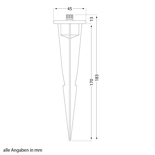 parlat Garten-Erdspieß aus schwarzem Kunststoff für Leuchten, 2 Stk. - 2