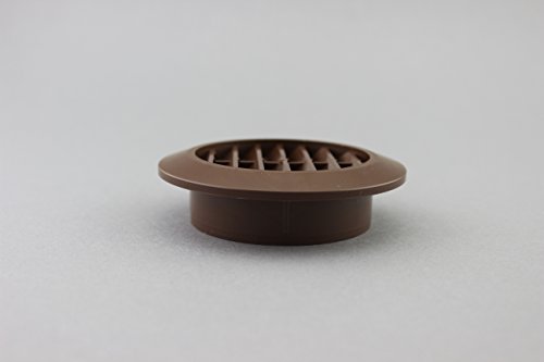 Lüftungsgitter Abschlussgitter rund Ø 90 mm braun mit Insektennetz Gitter ABS Kunststoff witterungsbeständig Insektenschutz - 5