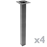 cuadrado de hierro 20x20x1 Pies de sección cuadrada. Altura total de cada pie: 400 mm. Sección cuadrada de cada pie: 25 x 25 mm.