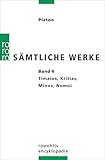 Image de Sämtliche Werke 4: Timaios / Kritias / Minos / Nomoi (Platon: Sämtliche Werke, Band 4)