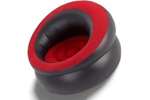 Trendi Inflatable Sofa Chair | Soft Suede Top | Ideal for Living Room, Gaming, Dorms, Camping & Outdoor Use | For Adult & Kids| Black/Red (Single Inflatable Sofa)