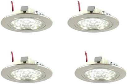 4x Interior Light LED 12V RECESSED DOWNLIGHT VW CAMPERVAN CARAVAN MOTORHOME BOAT BRUSHED CHROME LIGHT WARM WHITE