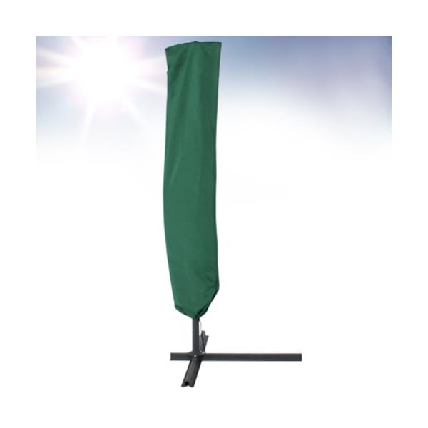 TecTake garden cantilever parasol + uv protection 3.5 m diameter with protective cover (Green) - Image 5
