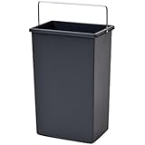 Hailo 1045639 Cubo Interior con asa Cromado basura, plástico, Gris oscuro, 10 L, plástico, 22,6 x 15,4 x 34 cm