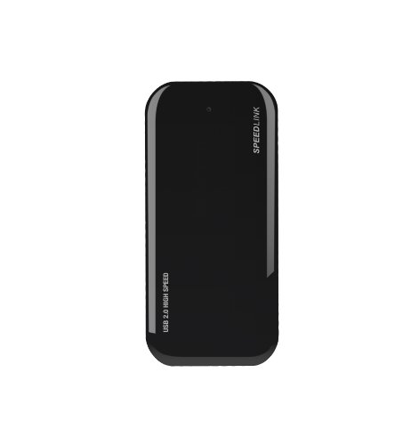 Speedlink Nobilé aktiver 4-fach USB Hub mit Netzteil (4 USB 2.0-Anschlüsse, 1,4m Kabellänge) schwarz