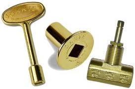 Dante Products Combo Pack with Straight 1/2-inch Globe Valve, Polished Brass Floor Plate and 3-inch Key by Dante