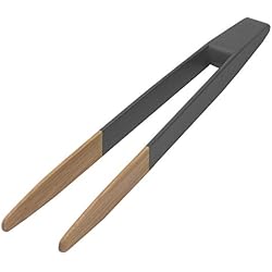 Pince à toast en bambou. 24 cm colorée noir non aimantée pour attraper les toast au grille pain ou pour le service