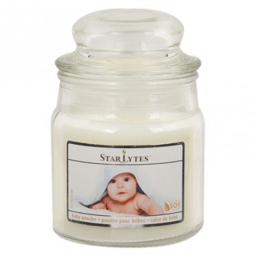 Small 3oz (85g) Glass Jar (BABY POWDER) Scented Natural Soy Blend Candle + 1 FREE Some Scents Fragrant Sachet BY MAKBROS