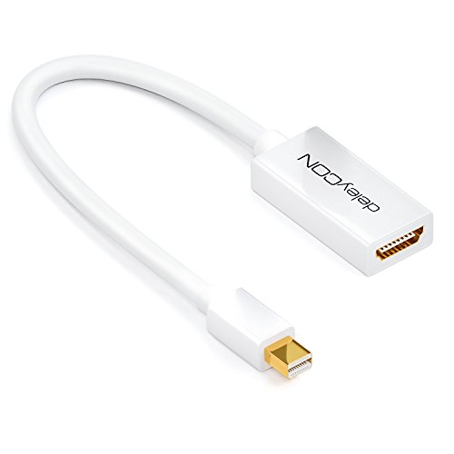 deleyCON Mini DisplayPort zu HDMI Adapter-Kabel 4k UHD 2160p FullHD 1080p 3D Kompatibel mit Thunderbolt 1 & 2 Mini DP Stecker auf HDMI Buchse Weiß deleyCON Mini DisplayPort zu HDMI Adapter-Kabel 4k UHD 2160p FullHD 1080p 3D Kompatibel mit Thunderbolt 1 & 2 Mini DP Stecker auf HDMI Buchse Weiß