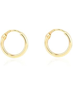 Damen & Kinder Creolen Hoop 12x1.5 mm Ohrstecker - Gelbgold 9 Karat (375)