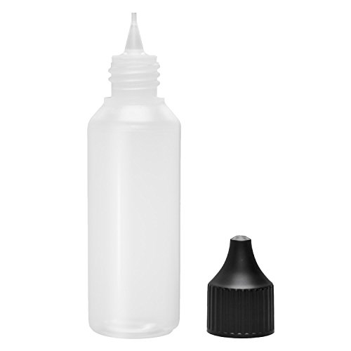 10 x 50 ml Oputec Dosierflaschen mit Tröpfler für die Dosierung und Aufbewahrung von Flüssigkeiten | Liquidflasche für E-Liquids (für E-Zigaretten), Öle, Augentropfen und mehr | Made in Germany | inkl. 10 Beschriftungsetiketten | Leere HD/LDPE Kunststoffflaschen natur, Tropfflaschen mit schwarzer Kappe - 5