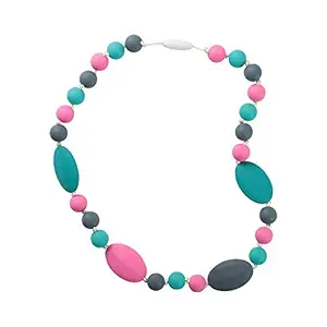 Sensory Chew Necklace for Boys and Girls-Calms Kids and Reduces Chewing/Fidgeting Silicone Chewy Toys-Silicone Chewable Beads Jewelry for Kids with Autism ADHD SPD Biting Teething Needs?pink and blue?