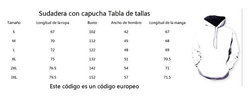 WYms Hoodie-Geistkatzen-Muster-Wolljacke der Männer 3D Hooded-Tendenzreißverschlußmänner Sweatshirt, XXXL