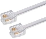 World of Data 5m RJ11 Male BT Broadband Cable ADSL Modem Router Lead 5m - Premium Quality - Gold Plated Contact Pins - High Speed Internet Broadband - Router or Modem to RJ11 Phone Socket or Microfilter - White