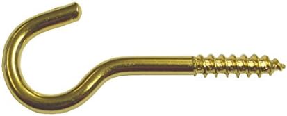 81 x 12 mm Electro Brass Steel Screw Hooks Packet of 2