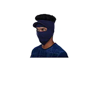 H International Unisex Ninja Cap Face Mask -(blueplain)