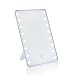 Produktbild LUVODI Kosmetikspiegel Hängend Dimmbar mit LED Beleuchtung, Make-up Spiegel Touchscreen Schalter Ein/Aus mit 16 LED Lichte, Rechteckiger Schminkspiegel Standspiegel Tischspiegel Wandspiegel für Reise Bad Schlafzimmer Make up und Rasur, perfektes Weihnachten Geschenk , Weiß