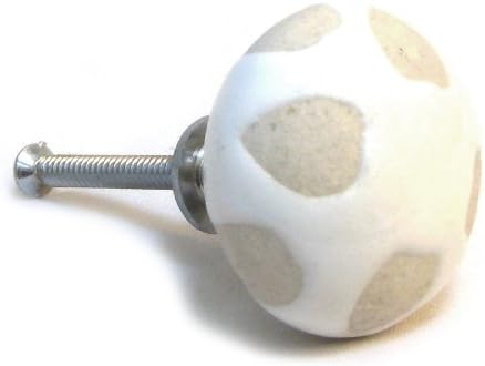 Ceramic Cupboard/Drawer Door Knob - Hearts - White &amp; Cream (M4)