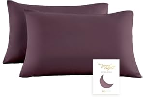 Townssilk Dwustronna poszewka na poduszkę Tencel, wysokiej klasy poszewka na poduszkę, odpowiednia dla zdrowia włosów i skóry, 2-częściowa, z ukrytym zamkiem błyskawicznym, 40 x 40 cm, fioletowa