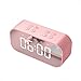Produktbild Xiaoqingren Tragbare drahtlose Bluetooth Lautsprecher spalte subwoofer Musik Sound Box led Zeit Snooze wecker für Laptop Telefon,Rosa