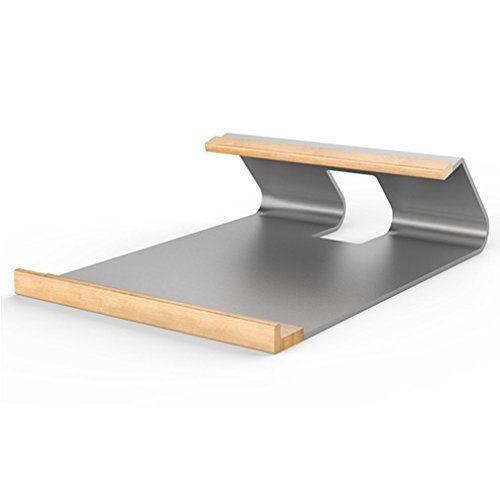 granvela Rock Aluminium + Holz Laptop Ständer für Macbook & andere Laptop Notebook – Silber