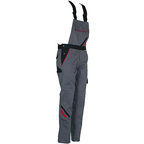 Planam Damen Latzhose „Highline“ Größe 36 in schiefer/schwarz/rot, 2339036 - 2