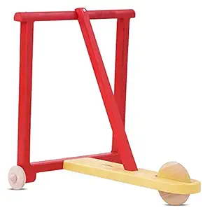 Baybee Little Balance Baby Activity Walker for Kids, Made with Special Rubber Wood - Activity Walker for Toddlers & Infant Baby Walker for 6-12 Month Old (Red & Yellow)