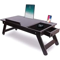 LXN® laptop table for home Foldable Wooden Laptop Desk for Bed (Black)