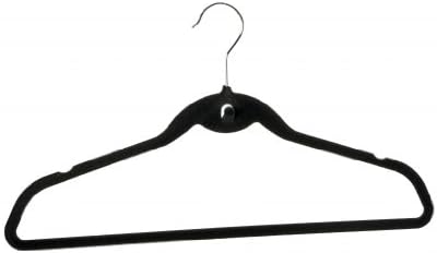Set 5 Black Velvet Suit Hangers - Black
