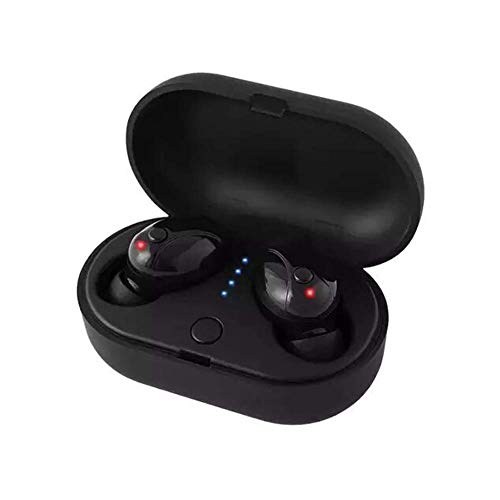 Auriculares Bluetooth Bluetooth 5.0 Estéreo Mini estéreo Auriculares Deportivos con Estuche de Carga y micrófono Incorporado (Negro)