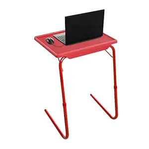 TABLE MAGIC- Polypropylene 18-in-1 6 Height Adjustable Laptop Table for 16? Laptop Home and Study use (Medium, Ruby Red)