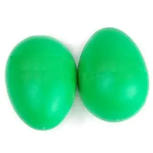 KHUSHI MUSICALS 1 Pair Plastic Percussion Musical Egg Maracas Shakers (pack of 2) Green